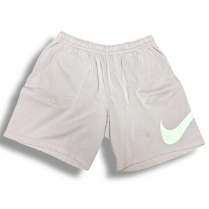Nike Men's Pale Pink Athletic Shorts with White Swoosh